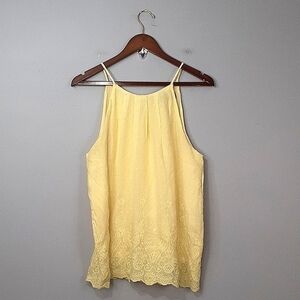 RNA Couture Yellow Lace Halter Top